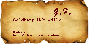 Goldberg Hümér névjegykártya